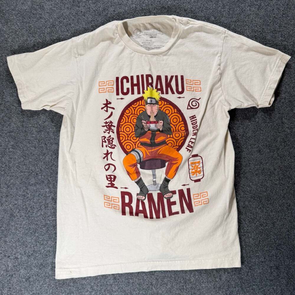 Naruto Shippuden Ichiraku Hidden Leaf Ramen Short Sleeve Tee Size Large